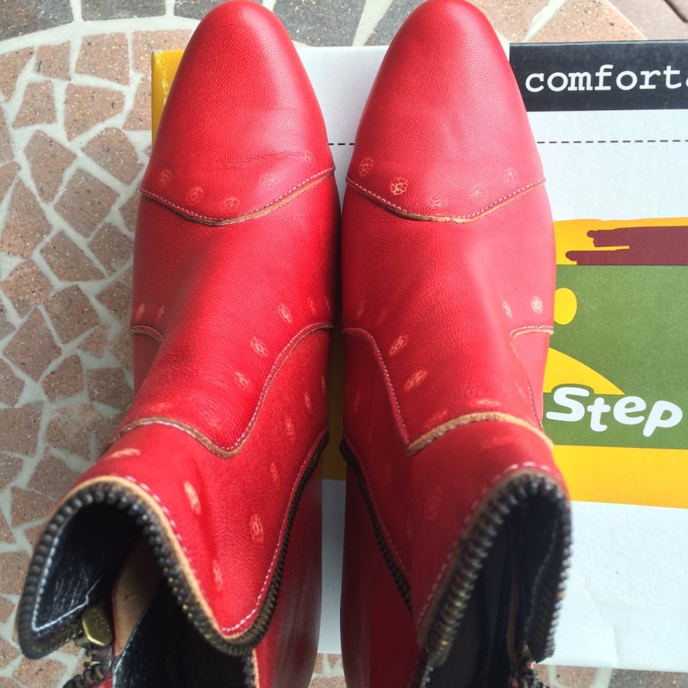 Spring Step Red Booties Chill Red Size 39 (Us 8.5) - image 8